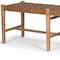 Homeroots 52in Brown Genuine Leather and Solid Wood Upholstered Bench 606744 - alternate 5