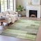 Homeroots 8' X 10' Green And Ivory Striped Washable Indoor Outdoor Area Rug 630990 - alternate 5