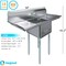 Amgood 54 in. x 23.5 in. Stainless Steel One Compartment Sink with 18 in. x 18 in. Bowl and 18 in. Left and Right Drainboards SINK S1C-181812-18LR-NF-Z - alternate 5