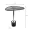 Homeroots 22" Smoky Black and Silver Aluminum Glass and Marble Pedestal End Table 627516 - alternate 9