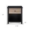 Homeroots 24" Black Solid Wood and Wood One Drawer Nightstand 530247 - alternate 6