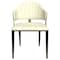 Leisuremod Aria Modern Dining Chair in Leather and Iron Legs with Curved Back in Taupe AC45TP - alternate 9