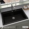 Karran 33''x22'' Black Quartz Drop-In Single Bowl Kitchen Sink QT-812-BL - alternate 6