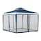 Sunjoy 10 ft x 10 ft Patio Gazebo, Modern Steel Frame Soft Top Gazebo with Netting - Navy Blue & White A101003602 - alternate 12