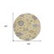 Homeroots 8' Gold Brown And Blue Round Floral Washable Indoor Outdoor Area Rug 606154 - alternate 7