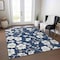 Homeroots 5' X 8' Navy Blue And Ivory Floral Washable Indoor Outdoor Area Rug 599899 - alternate 8