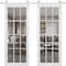 Sartodoors Sturdy Double Barn Door 12 lites, Felicia 3355 Matte White with Clear Glass, Silver 13FT Rail Hang FELICIA3355DB-S-WS-36 - alternate 1