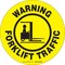 Brady WARNING Floor Safety Sign, 17in Dia x 0.011in D, Polyester 104512 - alternate 1
