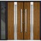 Vdomdoors Metal Double Doors Deux 1744 Natural Oak Frosted Glass 1 Sidelight Entry Modern Painted 88x80 (W72+ DEUX1744DEXD-OAKB-W72+16xH80-LH-O - alternate 1