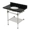 Kingston Brass 36-Inch Black Granite Console Sink with Acrylic Legs and Shelf, 8-Inch, 3-Hole KVPK36KAB8 - alternate 1