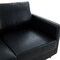 Leisuremod Lincoln Upholstered Leather Loveseat with Gold Frame, Black LA55BL-L - alternate 5