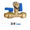 Everflow SWT Tankless Water Heater Kit- Set of 2 Heavy Duty Hot and Cold Isolation Valves w/Cleanouts 3/4" FTGV-ISO34-S-LF - alternate 6