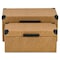 Homeroots Set of Two Brown And Black Faux Rattan Nesting Storage Boxes With Lids, 2PK 712931 - alternate 9
