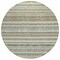 Homeroots 8' Sage Mint Green And Beige Round Striped Washable Indoor Outdoor Area Rug 577801 - alternate 6