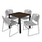 Regency Square Kee Breakroom Table W/ 4 Zeng Stack Chairs, 30 in W, 30 in L, Neo Walnut TB3030NWBPBK44GY - alternate 1
