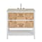 James Martin Vanities Olena 36" Single Vanity, Light Mappa Burl and Polished White, w/ 3 CM Tajnar Eclos Top D804-V36-LMB-3TJR - alternate 1