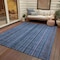 Homeroots 9' X 12' Blue Gray And Sky Blue Striped Washable Indoor Outdoor Area Rug 616368 - alternate 9