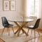 Homeroots 54" Clear and Gold Glass and Metal Cross Leg Base Round Top Dining Table 555132 - alternate 6