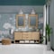 James Martin Vanities Solene 72 in. Double Vanity, Seaside Oak, w/ 3 CM Parisien Bleu Silestone Top D225-V72-SSO-FPBL - alternate 5
