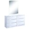 Homeroots Four Piece White Solid and Manufactured Wood Bedroom Set With Mirror 343943 - alternate 6
