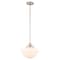 Vaxcel Eastgate 1-Light Satin Nickel Schoolhouse Globe Pendant Light with Opal Glass Shade P0459 - alternate 1