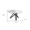 Homeroots 47" White and Gray Wood and Stainless Steel Cross Leg Base Round Top Dining Table 555176 - alternate 5