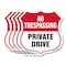 Signmission No Trespassing Shield Sign Private Drive, 12 inch X 12 inch, Aluminum Metal Sign, 5PK SHI-A-5Pack-12-408 - alternate 1