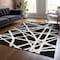 Homeroots 5' X 8' Black And Ivory Geometric Washable Indoor Outdoor Area Rug 600421 - alternate 7