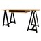 Homeroots 60" Natural and Black Solid Wood and Metal Trestle Executive Desk 608136 - alternate 1