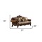 Homeroots 37" Oak Velvet Floral Sofa And Toss Pillows With Espresso Legs 348213 - alternate 3