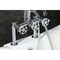 Kingston Brass 7" Center Deck-Mount Clawfoot Tub Faucet with Knurled Handle and Hand Shower, Polished Chrome AE8101RKX - alternate 5
