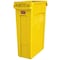 Rubbermaid Commercial Slim Jim 23 gal Rectangular Slim-Profile Plastic Can, Yellow, None, Plastic, 11 in 1956188 - alternate 1