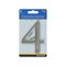 Hillman Number Distinctions 4" Silver Zinc Die-Cast Screw-On 4 Brushed Nickel 843324 - alternate 2