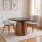 Homeroots 48" Black and Brown Marble and Solid Wood Pedestal Base Round Top Dining Table 572218 - alternate 7