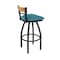 Holland Bar Stool Co Revelle 36in Swivel Extra Tall Bar Stool, Black Wrinkle Finish, Medium Back and Graph Tidal Seat 881 - alternate 11