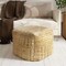 Homeroots 18" Natural Jute Blend Cube Striped Pouf Ottoman 551561 - alternate 9