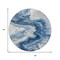 Homeroots 8' Navy Blue And Silver Round Abstract Washable Indoor Outdoor Area Rug 618336 - alternate 9