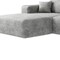 Homeroots 135" Gray Corduroy Modular Compression Foam Sofa With Ottoman And Toss Pillows 712946 - alternate 4