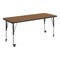 Flash Furniture Commercial Adjustable Height Rectangular Activity Table - Locking Casters-Oak XU-A2460-REC-OAK-T-P-CAS-GG - alternate 1