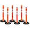 Xpose Safety 42in  T-Top Orange Traffic Delineator Post with 13 LB PVC Base, 6PK DLTB-ORG-42-6-X - alternate 1