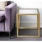 Homeroots 22" Brass And Clear Glass And Steel Square End Table 543839 - alternate 1