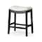 Homeroots 26" White and Black Fabric and Solid Wood Backless Counter Height Bar Chair 632363 - alternate 6
