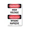Signmission Safety Sign, OSHA Danger, 18" Height, Aluminum, High Voltage Bilingual, 1218-VP-1327 OS-DS-A-1218-VP-1327 - alternate 1