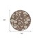 Homeroots 8' Brown And Beige Round Floral Washable Indoor Outdoor Area Rug 599870 - alternate 7