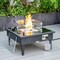 Leisuremod Walbrooke Outdoor Patio Aluminum Square Fire Pit Side Table with Lid and Fire Glass, Black WBL-27-GL - alternate 8