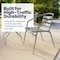 Flash Furniture Lila 31.5in Square Glass Top Metal Table with 4 Silver Aluminum Slat Stack Chairs TLH-0732SQ-017CSV4-GG - alternate 18