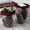 Lavish Home Set of 2 End Tables Nesting Tables with Removable Wood Tops, Metal Basket Bases 80-ENDTBL-23 - alternate 1