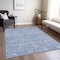 Homeroots 8' X 10' Denim Blue And Ivory Floral Washable Indoor Outdoor Area Rug 604674 - alternate 8