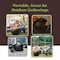 Pure Garden Outdoor Fire Pit 24 in Round Faux Concrete Firepit Wood Burning Fire Pit w/ Accessories 50-LG1476 - alternate 10