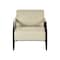Homeroots 28" Beige Black and Natural Upholstered Cushion and Solid Wood Arm Chair 719434 - alternate 1